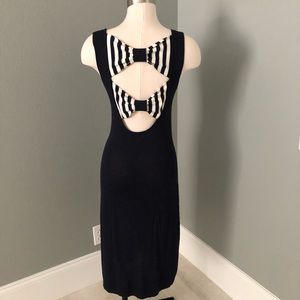 Solar Brand Cutout Back & Bows Knit Sheath Dress